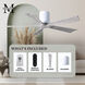 Atlas Irene-5H 42 inch Gloss White with Barn Wood Tone Blades Flush Mount Paddle Fan
